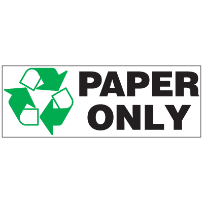 Paper Only Vinyl Recycling and Trash Label