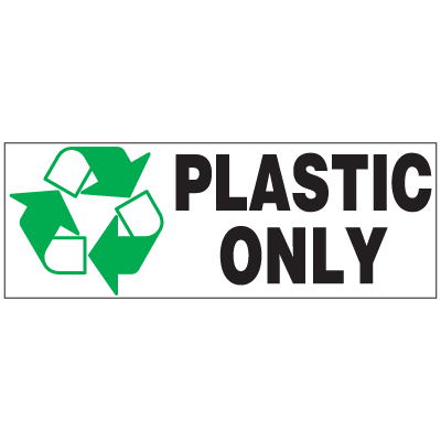 Plastic Only Recycling Label
