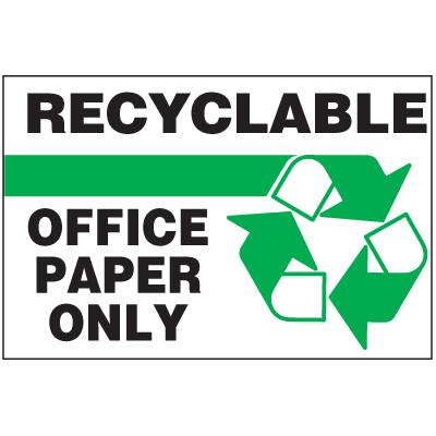 Office Paper Only Recycling Label