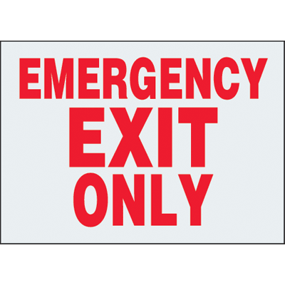 Reflective Emergency Exit Only Label