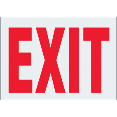 Reflective Exit Label - Red on White