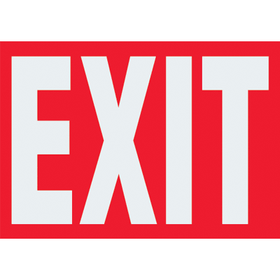Reflective Exit Label - White on Red