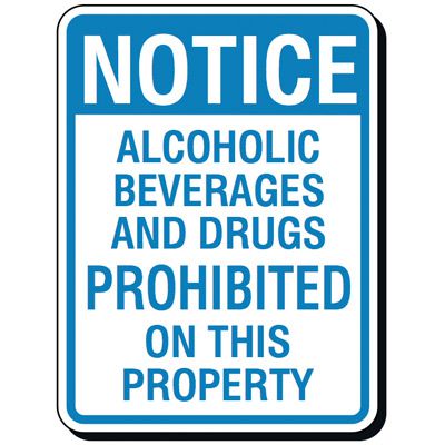Reflective Parking Lot Signs - Alcohol & Drugs Prohibited