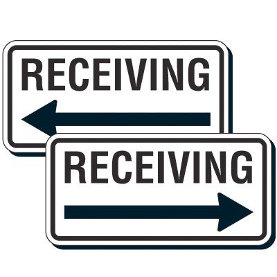 Reflective Parking Lot Signs - Receiving (With Arrow)