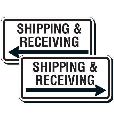 Shipping & Receiving Sign - Parking Lot Sign with Arrow
