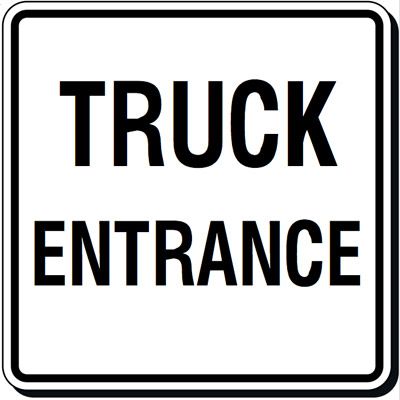 Reflective Parking Lot Signs - Truck Entrance