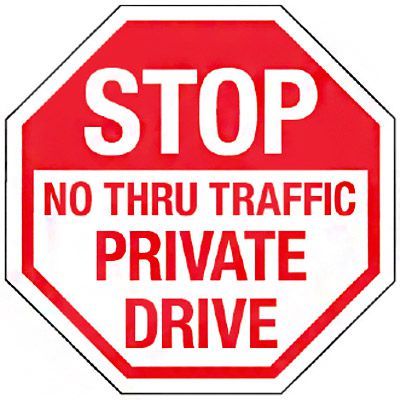 Reflective Stop Signs - Stop No Thru Traffic