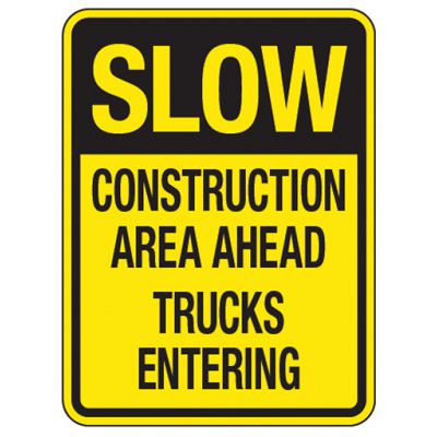 Reflective Traffic Reminder Signs - Slow Construction Area