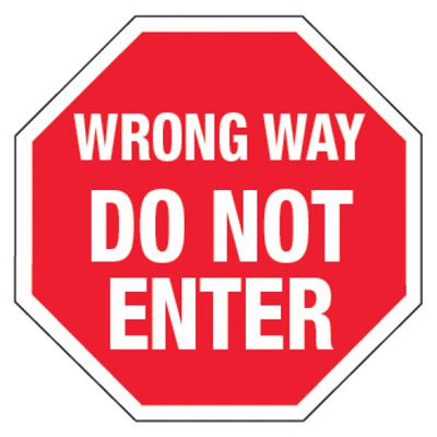 Reflective Traffic Reminder Signs - Wrong Way Do Not Enter