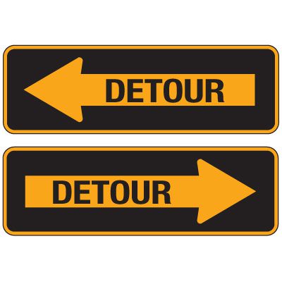 Reflective Traffic Signs - Detour (In Arrow)