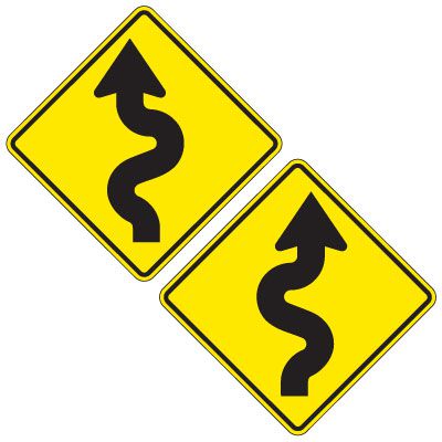 Reflective Warning Signs - Winding Road Symbol