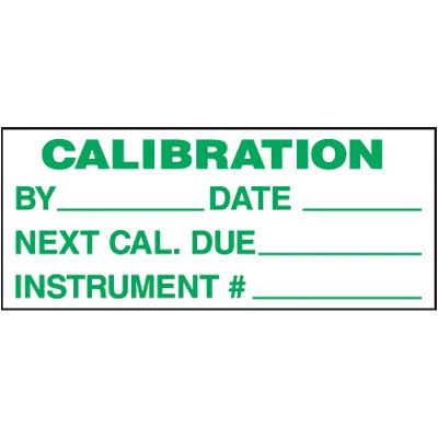 Calibration Status Removable Write-On Status Labels