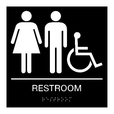 Braille Signs - Accessible Unisex Restroom
