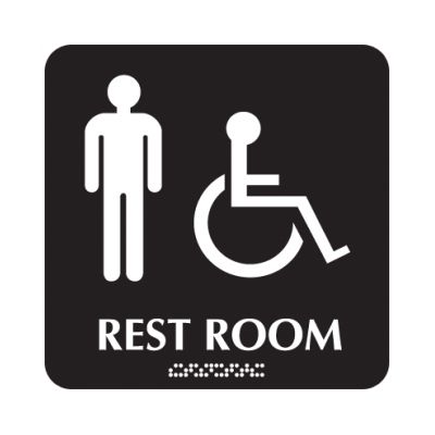 Optima Braille Signs - Restroom (Men/Accessible)