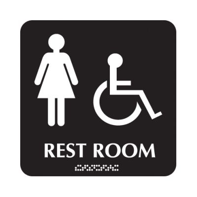 Optima Braille Signs - Restroom (Women/Accessible)