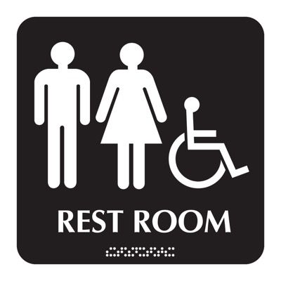 Optima Braille Signs - Accessible Unisex Restroom