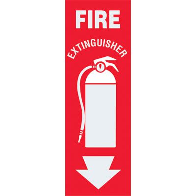 Slim-Line Fire Extinguisher w/Graphic Labels