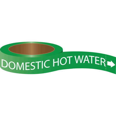 Domestic Hot Water - Roll Form Adhesive Pipe Markers