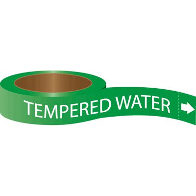 Tempered Water (Arrow) - Roll Form Adhesive Pipe Markers