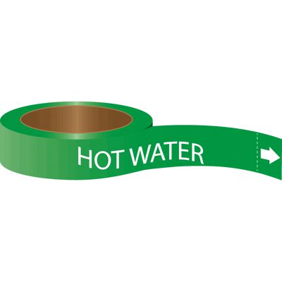 Hot Water - Roll Form Adhesive Pipe Markers