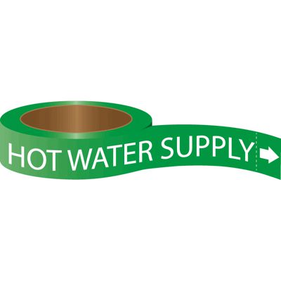 Hot Water Supply - Roll Form Adhesive Pipe Markers
