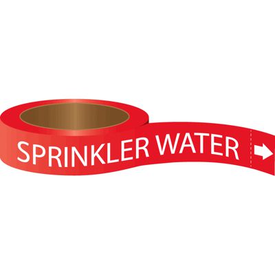 Sprinkler Water - Roll Form Adhesive Pipe Markers