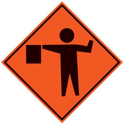 Roll-Up Signs And Stands - Flagger Symbol