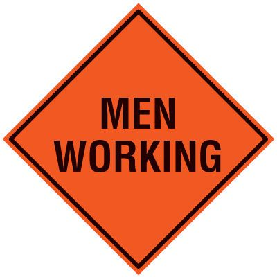 Roll-Up Signs And Stands - Men Working