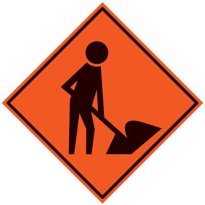 Roll-Up Signs And Stands - Men Working Symbol