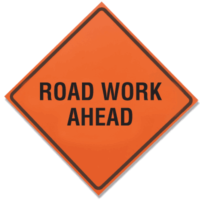 Roll Up Signs - Road Work Ahead