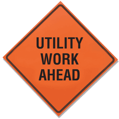 Roll Up Signs - Utility Work Ahead