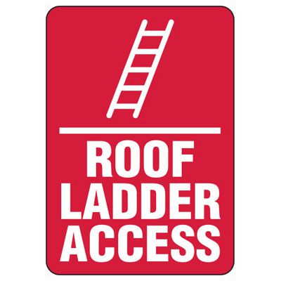 Roof Ladder Access Sign - Ladder Symbol