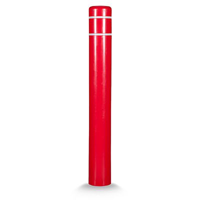 Post Guard CL1386BC Red Bollard Cover 7" x 52" White Tape