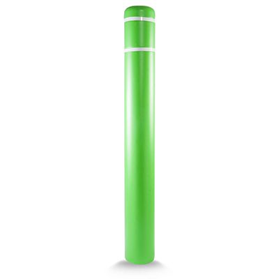 Post Guard CL1386L Lime Green Bollard Cover 7" x 60" White Tape
