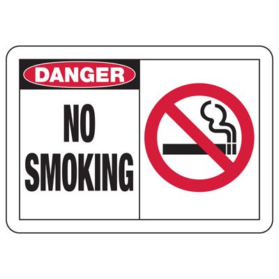 Safety Alert Signs - Danger No Smoking