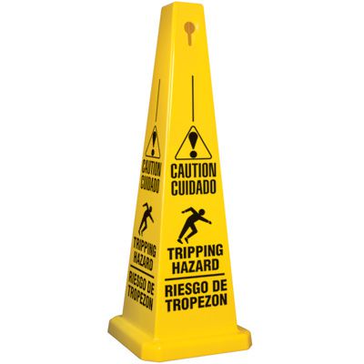 Bilingual Tripping Hazard Safety Cone