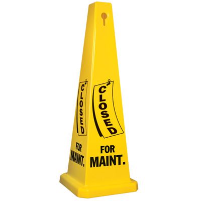 Closed For Maintenance Safety Cone