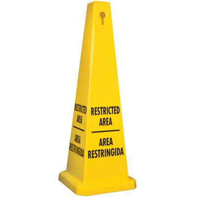 Bilingual Restricted Area Safety Cone