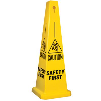 Caution Safety First Yellow Cone