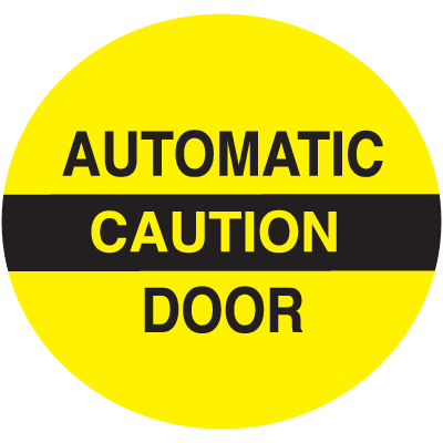 Double-Sided Decals - Caution Automatic Door