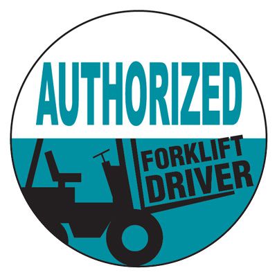 Safety Hard Hat Labels - Authorized Forklift Driver
