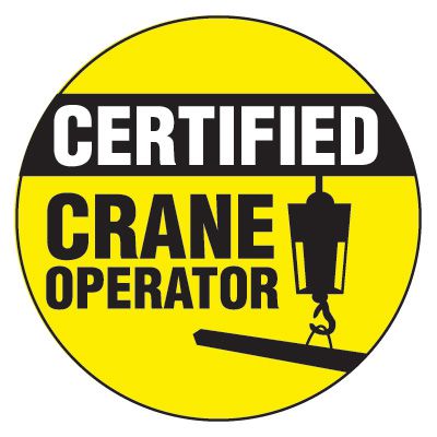 Certified Crane Operator Safety Hard Hat Label