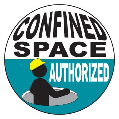 Confined Space Authorized Safety Hard Hat Labels