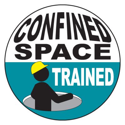 Safety Hard Hat Labels - Confined Space Trained