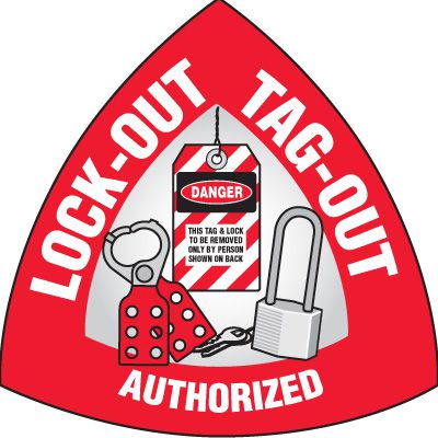 Safety Hard Hat Labels - Lock-Out Tag-Out Authorized