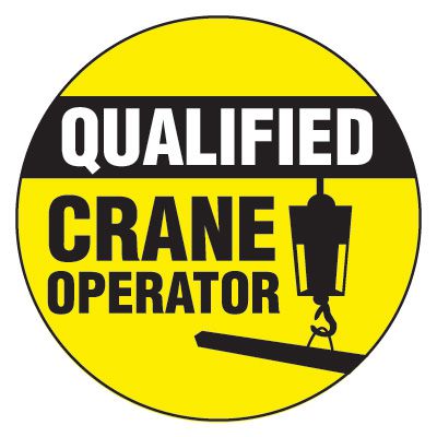 Safety Hard Hat Labels - Qualified Crane Operator