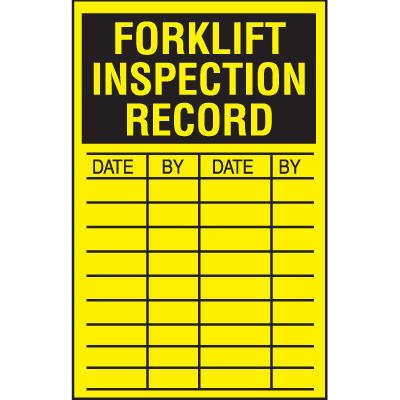 Forklift Inspection Record Labels