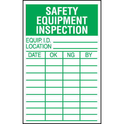 Safety Equipment Inspection Labels