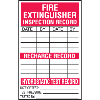Fire Extinguisher Safety Inspection Labels