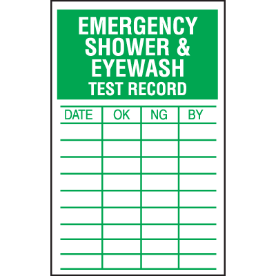 Emergency Shower And Eyewash Test Inspection Labels